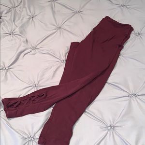 burgundy leggings